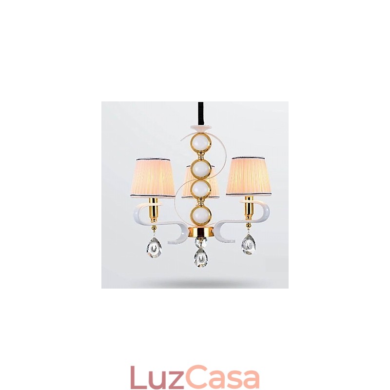 Lustre de tecido 3 luzes moderno minimalista lâmpada de alta qualidade