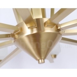15 Luzes Puro Latão Grande Luxuoso Rústico Retro Vintage Latão Pingente Lustre com Tons de Vidro