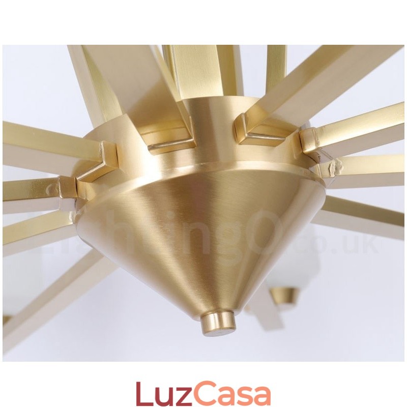 15 Luzes Puro Latão Grande Luxuoso Rústico Retro Vintage Latão Pingente Lustre com Tons de Vidro