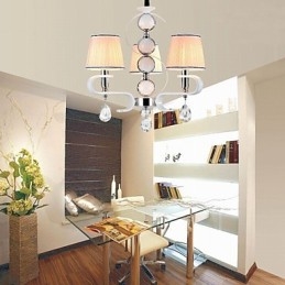 Lustre de tecido 3 luzes moderno minimalista lâmpada de alta qualidade