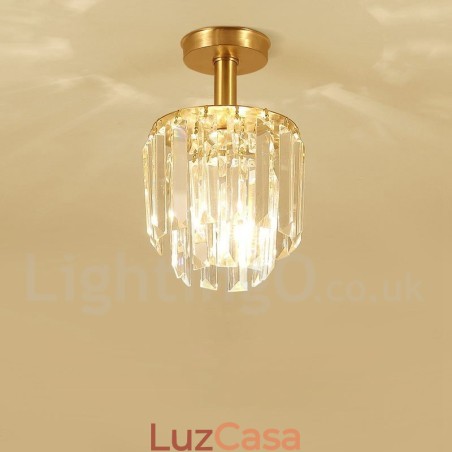 Pure Brass Rustic Lodge Nordic Style Luminárias de teto de cristal embutidas Pure Brass Rustic Lodge Nordic Style Luminárias de teto de cristal embutidas