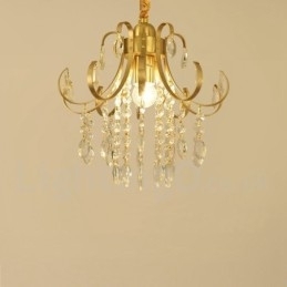 Pure Brass Rustic Lodge Nordic Style Luminárias de teto de cristal embutidas