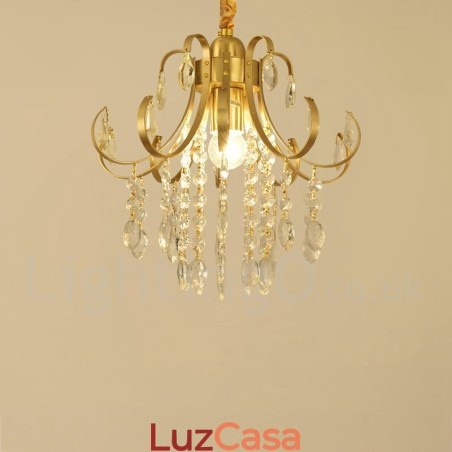 Pure Brass Rustic Lodge Nordic Style Luminárias de teto de cristal embutidas Pure Brass Rustic Lodge Nordic Style Luminárias de teto de cristal embutidas