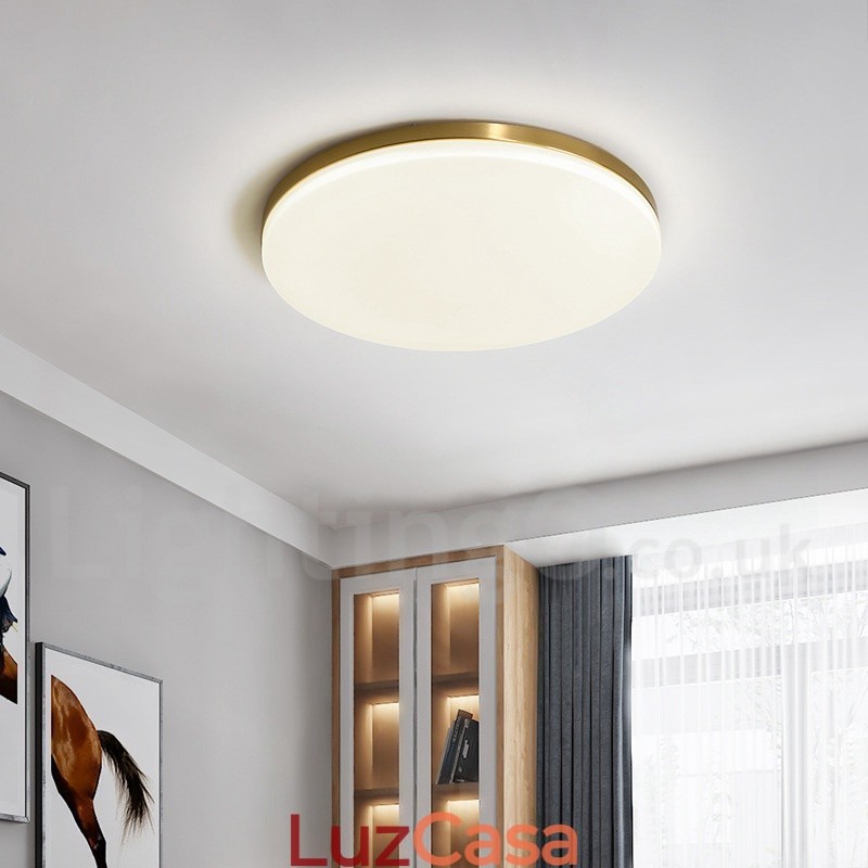 Luminárias de teto de latão ultrafinas redondas reguláveis, modernas, contemporâneas, estilo nórdico, embutidas, com cúpula de acrílico, também podem ser usadas como luminária de parede
