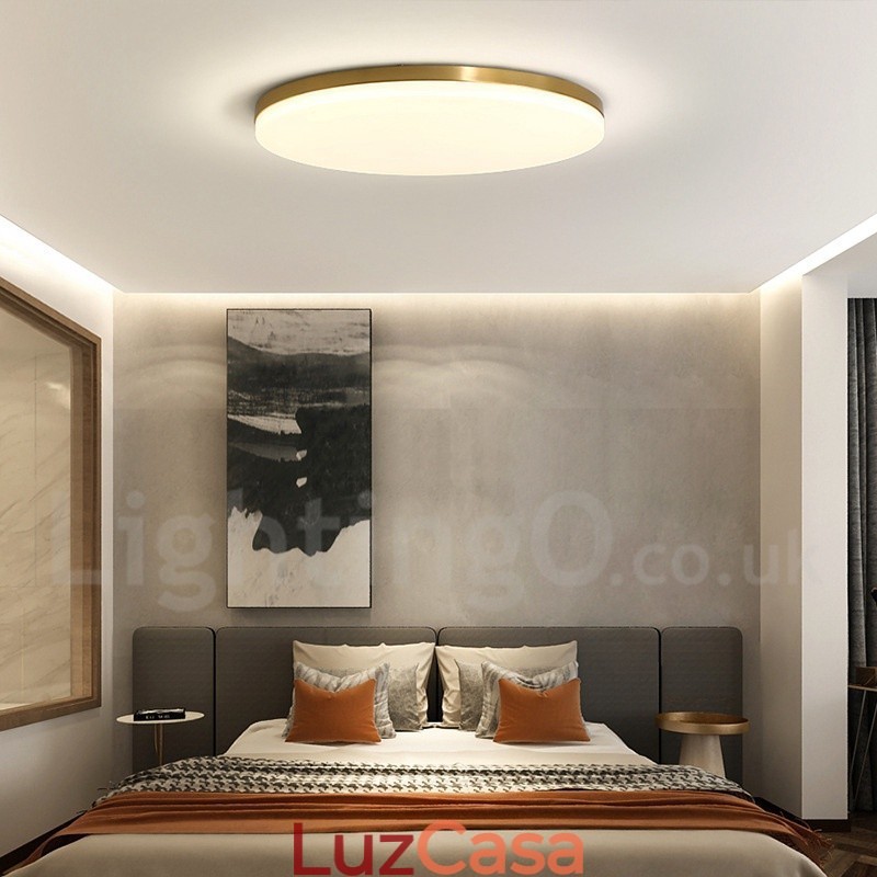 Luminárias de teto de latão ultrafinas redondas reguláveis, modernas, contemporâneas, estilo nórdico, embutidas, com cúpula de acrílico, também podem ser usadas como luminária de parede