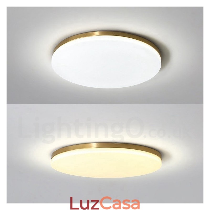Luminárias de teto de latão ultrafinas redondas reguláveis, modernas, contemporâneas, estilo nórdico, embutidas, com cúpula de acrílico, também podem ser usadas como luminária de parede