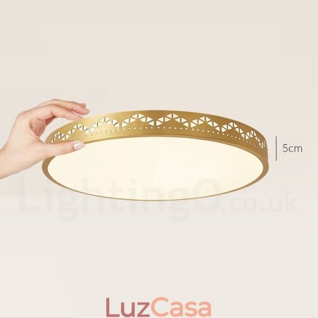 Luminária de teto redonda de latão puro, moderna, contemporânea, estilo nórdico, embutida, com abajur de acrílico Luminária de teto redonda de latão puro, moderna, contemporânea, estilo nórdico, embutida, com abajur de acrílico