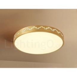 Luminária de teto redonda de latão puro, moderna, contemporânea, estilo nórdico, embutida, com abajur de acrílico