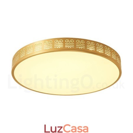 Luminária de teto redonda de latão puro, moderna, contemporânea, estilo nórdico, embutida, com abajur de acrílico Luminária de teto redonda de latão puro, moderna, contemporânea, estilo nórdico, embutida, com abajur de acrílico
