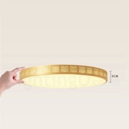 Luminária de teto redonda de latão puro, moderna, contemporânea, estilo nórdico, embutida, com abajur de acrílico