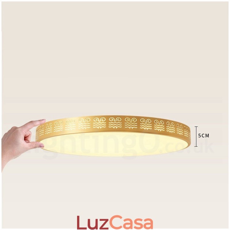 Luminária de teto redonda de latão puro, moderna, contemporânea, estilo nórdico, embutida, com abajur de acrílico