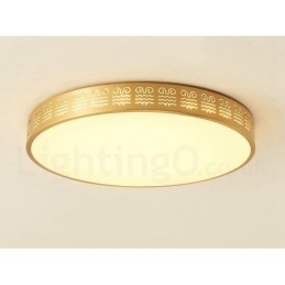 Luminária de teto redonda de latão puro, moderna, contemporânea, estilo nórdico, embutida, com abajur de acrílico