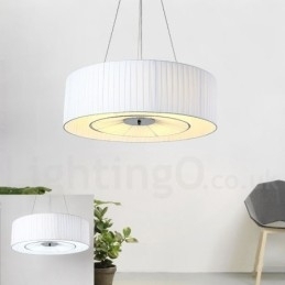 Drum 4 Luzes Pendentes Modernas com Sombra de Tecido