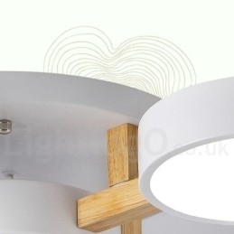 Lustre de madeira moderno estilo nórdico contemporâneo luz de teto embutida com sombra de acrílico