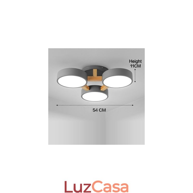 Lustre de madeira moderno estilo nórdico contemporâneo luz de teto embutida com sombra de acrílico