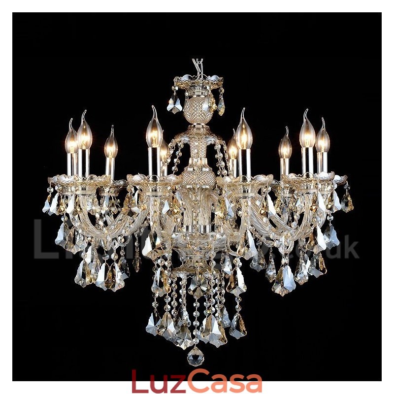 Lustre moderno de cristal K9 cor conhaque retrô