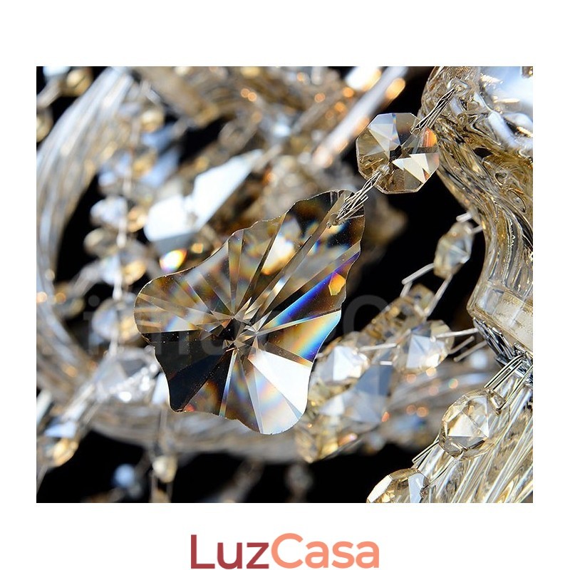Lustre moderno de cristal K9 cor conhaque retrô