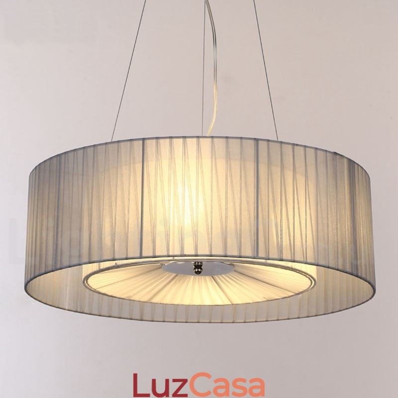 Drum 4 Luzes Pendentes Modernas com Sombra de Tecido