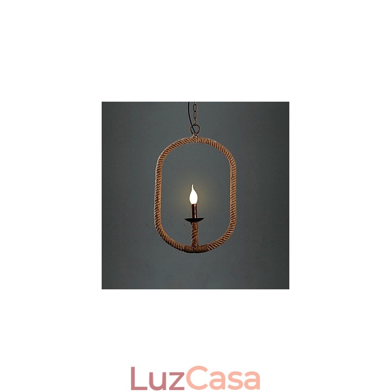 Retro 1 Lâmpada Corda de Cânhamo Lustre Retro Estilo Country