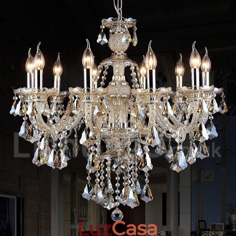 Lustre moderno de cristal K9 cor conhaque retrô