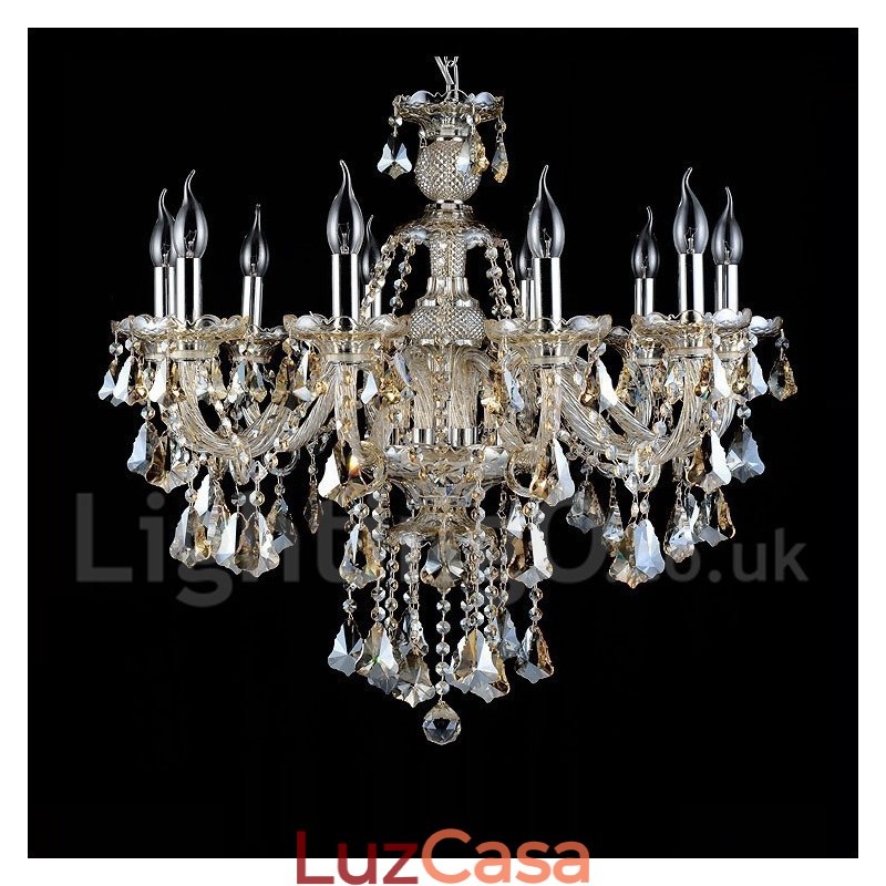 Lustre moderno de cristal K9 cor conhaque retrô