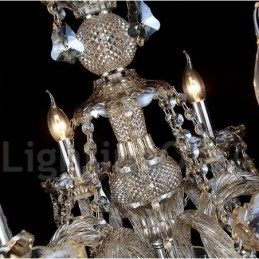 Lustre moderno de cristal K9 cor conhaque retrô