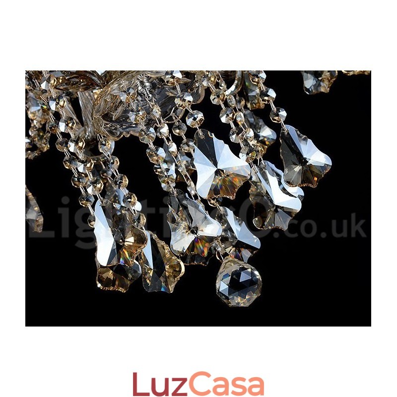 Lustre moderno de cristal K9 cor conhaque retrô