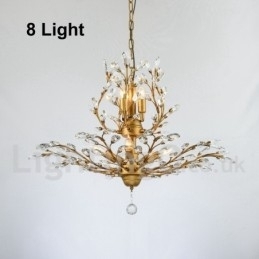 Lustre de pintura em ferro cristal com lâmpada de iluminação moderna de cristal