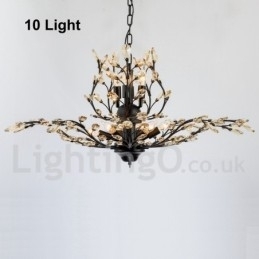 Lustre de pintura em ferro cristal com lâmpada de iluminação moderna de cristal