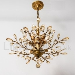 Lustre de pintura em ferro cristal com lâmpada de iluminação moderna de cristal