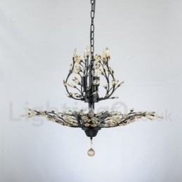 Lustre de pintura em ferro cristal com lâmpada de iluminação moderna de cristal