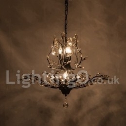 Lustre de pintura em ferro cristal com lâmpada de iluminação moderna de cristal