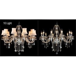 Vela de cor conhaque grande lustre de cristal K9 com abajures
