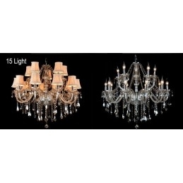 Vela de cor conhaque grande lustre de cristal K9 com abajures