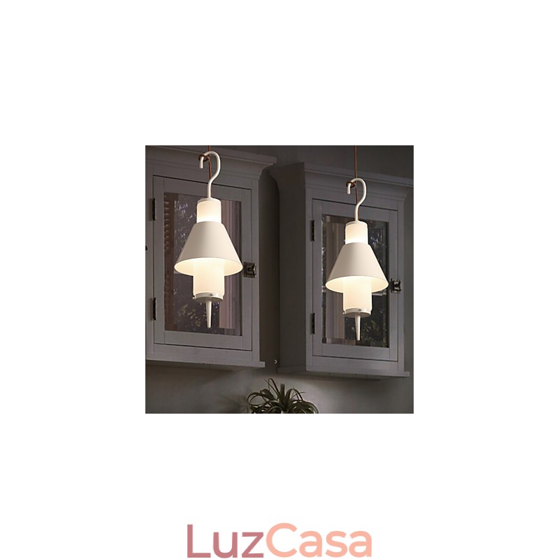 Luminária pendente de metal moderna e contemporânea com 2 luzes estilo mini