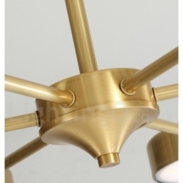 Lustre giratório rústico de latão puro com cúpulas de acrílico