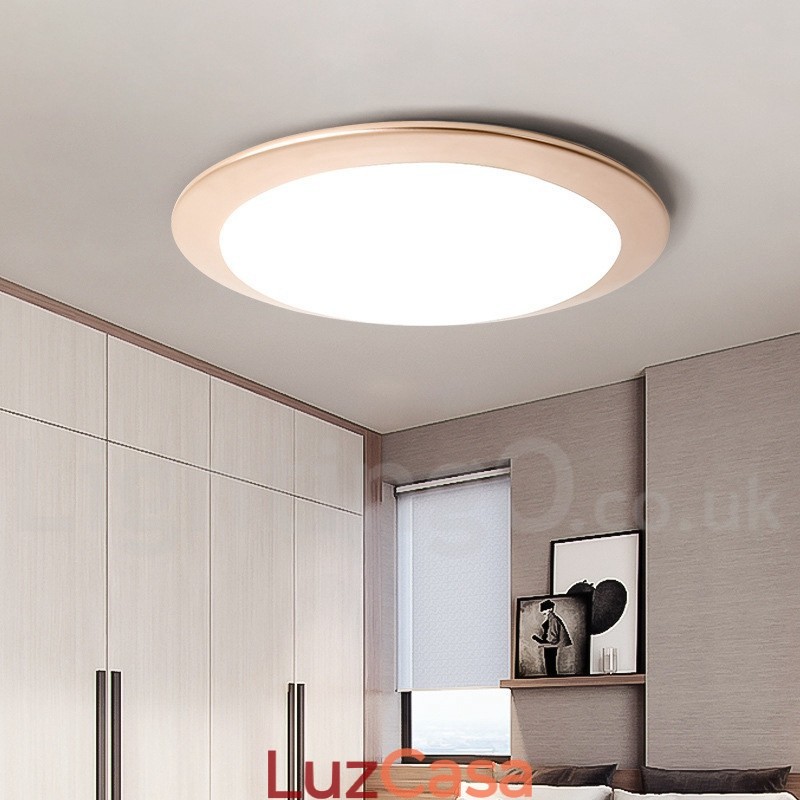 Luminária de teto embutida estilo nórdico moderno e contemporâneo superfina de 4 cm de espessura com abajur de acrílico e controle remoto, também pode ser usada como luminária de parede