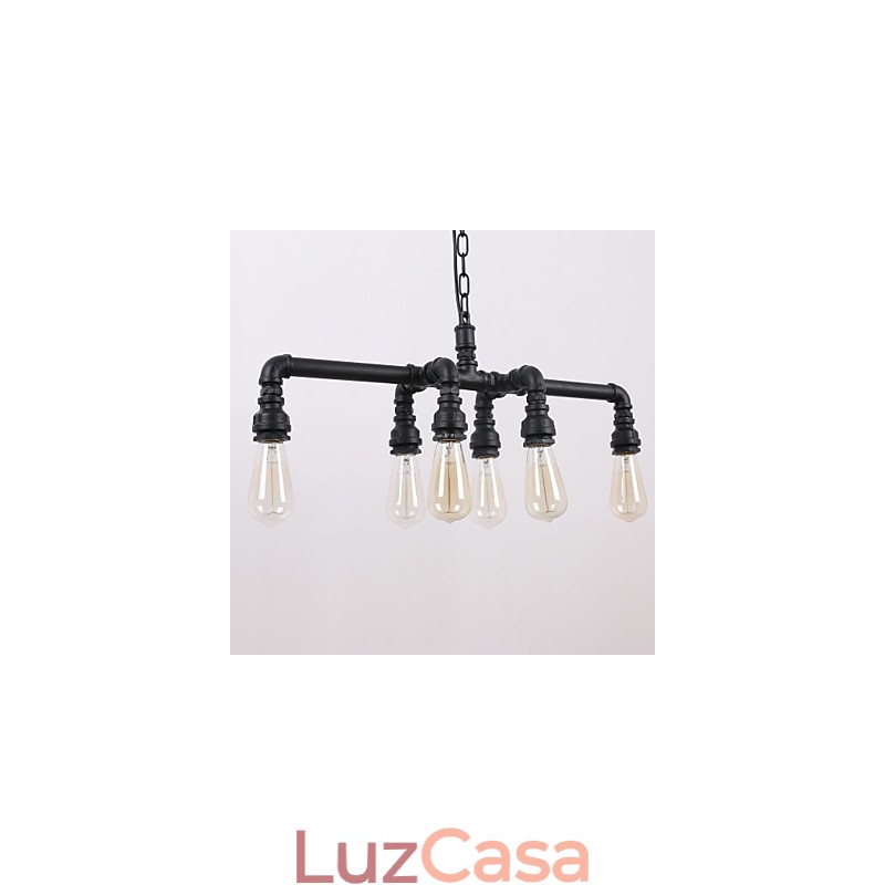 Cachimbo de água Retro Plating 6Light Pintura Pingente