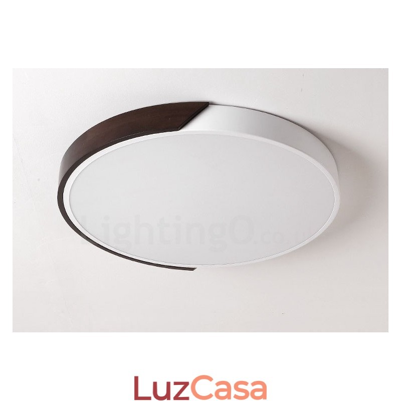 Luzes de teto embutidas ultrafinas redondas e reguláveis em madeira de nogueira retrô com cúpula de acrílico também podem ser usadas como luz de parede