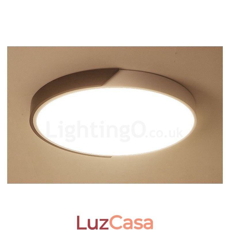 Luzes de teto embutidas ultrafinas redondas e reguláveis em madeira de nogueira retrô com cúpula de acrílico também podem ser usadas como luz de parede