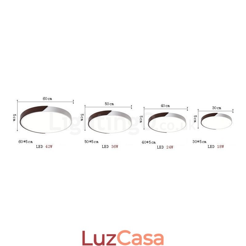 Luzes de teto embutidas ultrafinas redondas e reguláveis em madeira de nogueira retrô com cúpula de acrílico também podem ser usadas como luz de parede