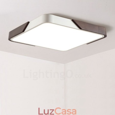 Luzes de teto embutidas quadradas ultrafinas de cor nogueira retrô com abajur de acrílico também podem ser usadas como luz de parede Luzes de teto embutidas quadradas ultrafinas de cor nogueira retrô com abajur de acrílico também podem ser usadas como luz de parede