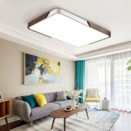 Luzes de teto embutidas retangulares ultrafinas de cor nogueira retrô com abajur de acrílico também podem ser usadas como luz de parede