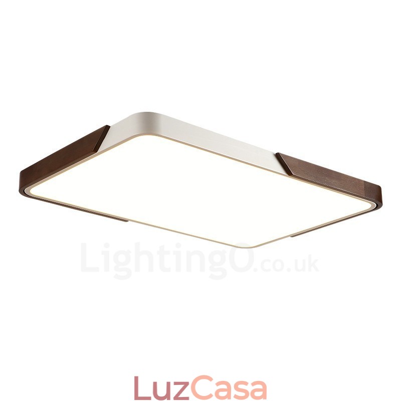 Luzes de teto embutidas retangulares ultrafinas de cor nogueira retrô com abajur de acrílico também podem ser usadas como luz de parede