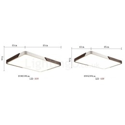 Luzes de teto embutidas retangulares ultrafinas de cor nogueira retrô com abajur de acrílico também podem ser usadas como luz de parede