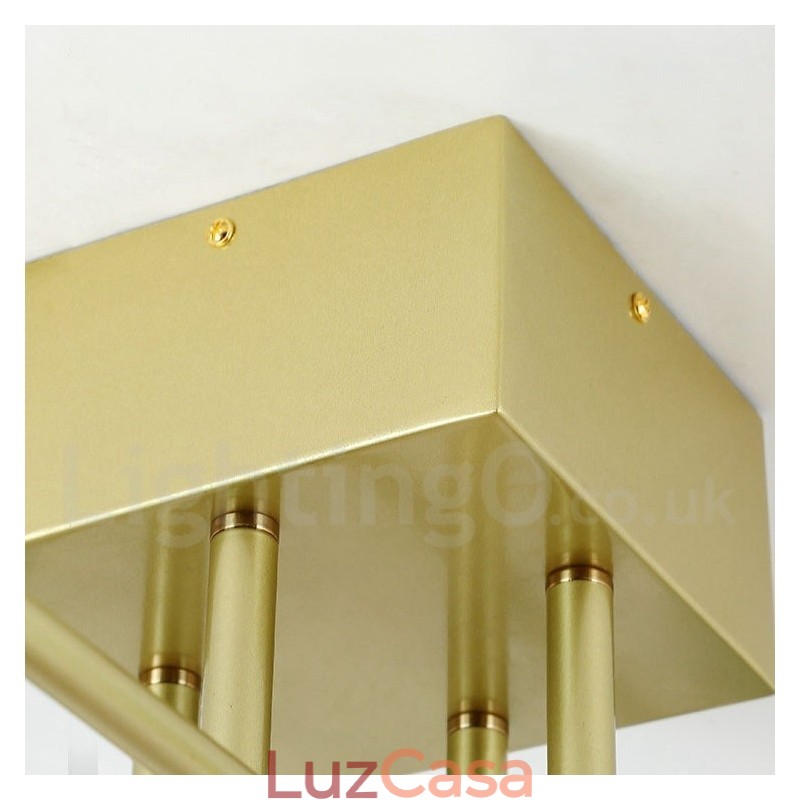 Lustre rústico de aço inoxidável com 8 luzes e cúpulas de vidro transparente ou azul