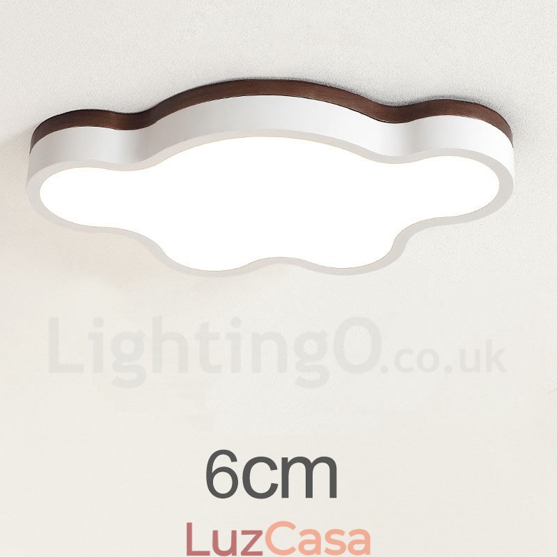 Retro Madeira Aço Flush Madeira Luz Crianças Teto Luz