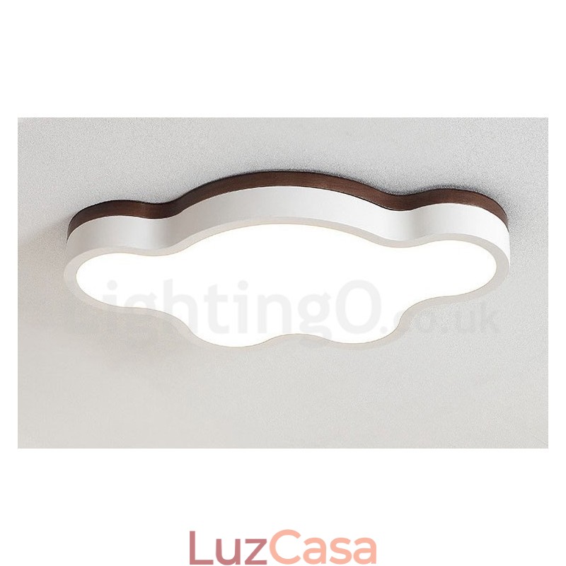 Retro Madeira Aço Flush Madeira Luz Crianças Teto Luz