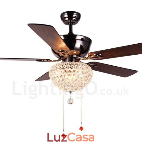 Ventilador de teto com controle remoto retrô de madeira estilo americano de 132 cm (52 pol.) com sombra de cristal e motor de cobre puro mudo Ventilador de teto com controle remoto retrô de madeira estilo americano de 132 cm (52 pol.) com sombra de cristal e motor de cobre puro mudo