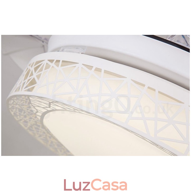 108CM (42") 91CM (36") Moderno Contemporâneo Controle Remoto Oco Ventilador de Teto Luz com Sombra de Acrílico Mudo Motor de Cobre Puro